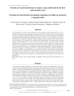 Periods of weed interference in maize crops cultivated in the