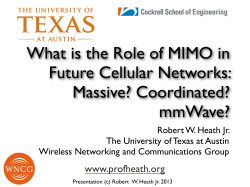 What is the Role of MIMO in Future Cellular Networks
