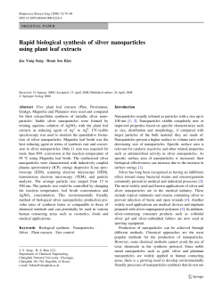 Rapid biological synthesis of silver nanoparticles using plant leaf