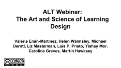 ALT Webinar: The Art and Science of Learning Design