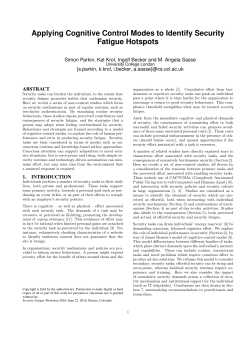 Applying Cognitive Control Modes to Identify Security
