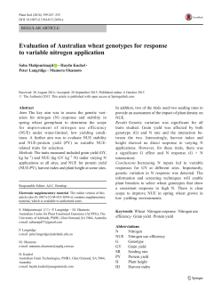 Evaluation of Australian wheat genotypes for response to variable