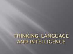 Thinking, Language and Intelligence