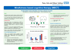 Mindfulness based cognitive therapy (MBCT)