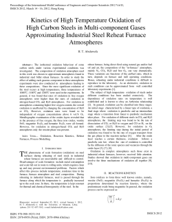 Kinetics of High Temperature Oxidation of High Carbon