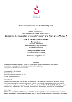 Comparing the innovation process in ?green?