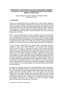 estimation of user benefits of road investment consider