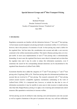 Special Interest Groups and Transport Pricing
