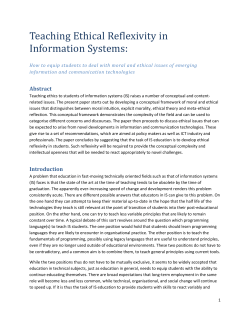 Teaching Reflexivity: Educational Answers to