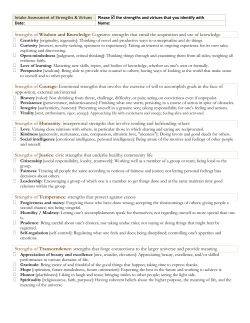 Strengths of Wisdom and Knowledge: Cognitive strengths that entail