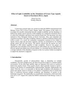 Effect of Light Availability on the Abundance of Grazer Type Aquatic