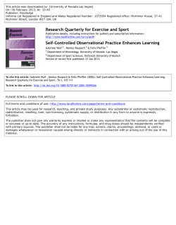 Self-Controlled Observational Practice Enhances Learning