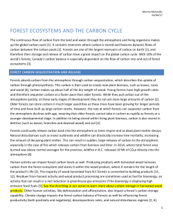Forest ecosystems and the carbon cycle