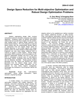 Design Space Reduction for Multi-objective Optimization