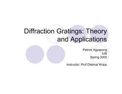 Diffraction Gratings: Theory and Applications