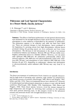 Pubescence and leaf spectral characteristics in a desert shrub