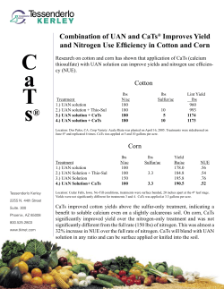 Combination of UAN and CaTs&reg; Improves Yield and Nitrogen Use