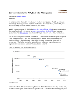 Cost Comparison: Carrier Wi-‐Fi, Small Cells