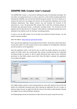 SIEMPRE XML Creator User`s manual - RepoVizz