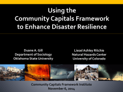 Using the Community Capitals Framework to Enhance Disaster