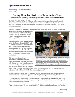 Daring Move for First US-China Fusion Team