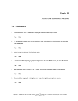Chapter 02 Accountants as Business Analysts True / False