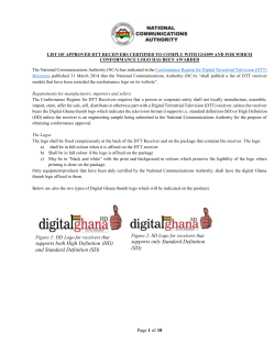 LIST OF APPROVED DTT RECEIVERS CERTIFIED TO COMPLY