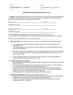 CRRA/CMLS Company Merger/Acquisition Form 1. Consent. When