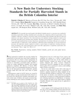 A New Basis for Understory Stocking Standards for Partially