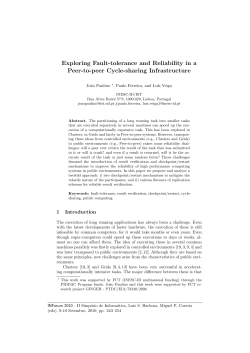 Exploring Fault-tolerance and Reliability in a Peer-to