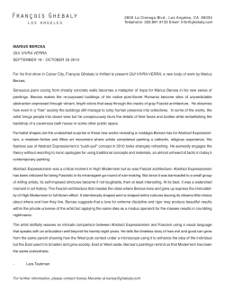 For his first show in Culver City, Fran&ccedil;ois Ghebaly is thrilled to