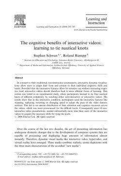 The cognitive benefits of interactive videos: learning to tie