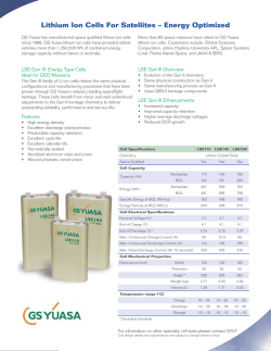 Lithium Ion Cells For Satellites &ndash; Energy Optimized