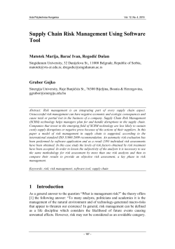 Supply Chain Risk Management Using Software Tool