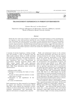 transcendent experience in forest environments