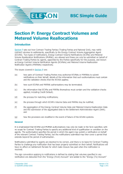 BSC Section P: Energy Contract Volumes and Metered