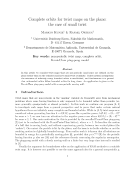 Complete orbits for twist maps on the plane: the case of small twist