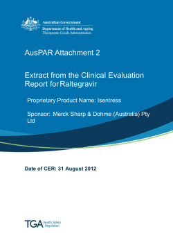 Extract from Clinical Evaluation Report: Raltegravir