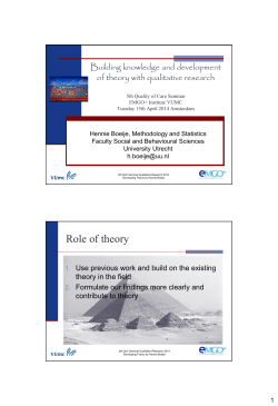 Role of theory