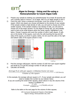 Using and Re-using a Hemocytometer to Count Algae Cells