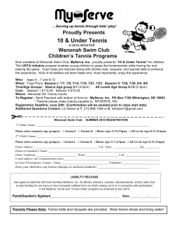 Parents Please Note: Tennis balls and racquets are