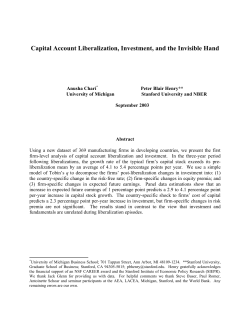 Capital Account Liberalization, Investment, and the Invisible Hand
