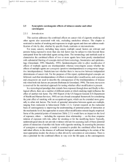 2.3 Synergistic carcinogenic effects of tobacco smoke and other