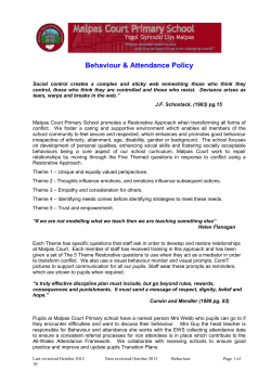 Behaviour Policy - Malpas Court Primary school