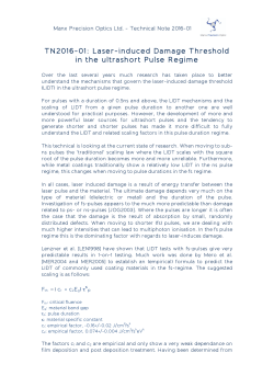 TN2016-01: Laser-induced Damage Threshold in the ultrashort