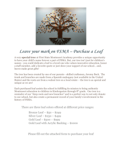 Leave your mark on FSMA &ndash; Purchase a Leaf