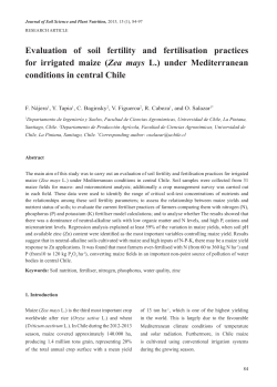 Evaluation of soil fertility and fertilisation practices for irrigated maize