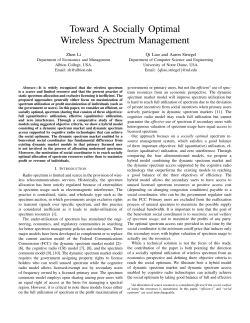 Toward A Socially Optimal Wireless Spectrum Management