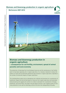 Biomass and bioenergy production in organic agriculture