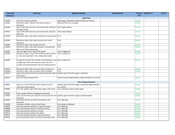 Test Case Reference Test Case Expected Results Actual Result